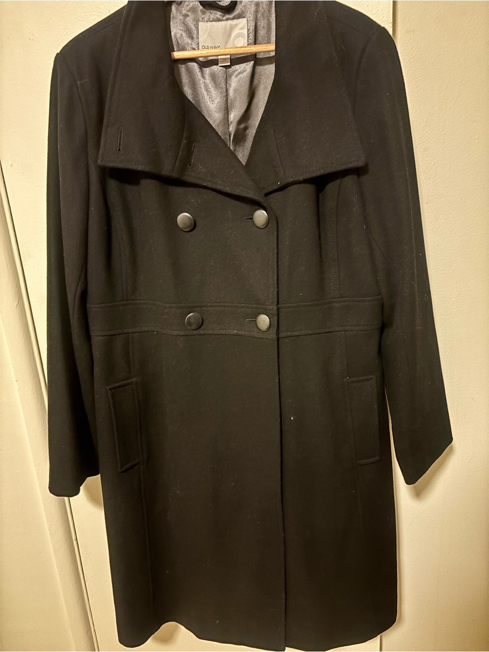 Old Navy Black Double-Breasted Pea Coat